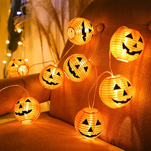 Jsdoin Halloween Lights,Lantern Pumpkin Halloween Decorations Fairy Lights 4M 20 Led Pumpkin Lanterns Battery Powered String Lights halloween deko
