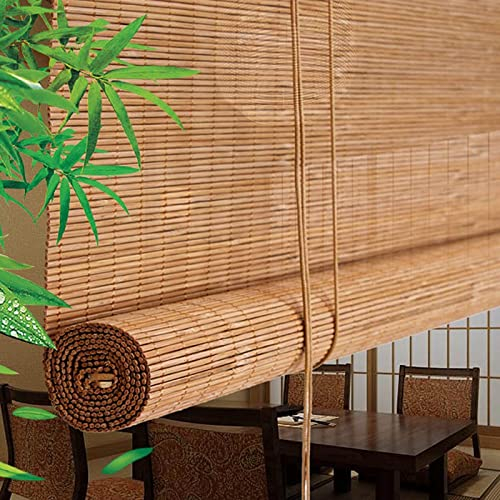 Bambusrollo 50cm 60cm 80cm 90cm 100cm 120cm 150cm Breit,Sonnenschutz Rollläden,Retro Dekorationsvorhänge,Atmungsaktive Rollo Bambus,Jalousien Für Türen,Fenster,Aussenbereich,W×H-50x60cm/20x24in