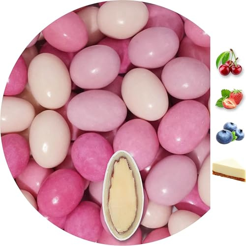EinsSein 1kg Schokomandeln Geschmacksmix rosa-pink glanz Hochzeitsmandeln Mandeln Hochzeit Taufmandeln Gastgeschenke Zuckermandeln Bonboniere Confetti Badem sekeri Gastgeschenk Zucker Candy Bar