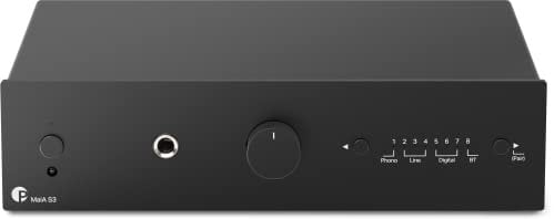 Pro-Ject MaiA S3, Compact & Versatile Audiophile Integrated Amplifier, aptX™ HD Bluetooth 5.0, MM phono input, 3x digital inputs, built-in 24-bit/192kHz DAC, Headphone amplifier (Black)