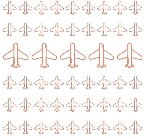 50 Stück Büroklammern Flugzeug-Form, Papierklammern aus Metall, Kreative Lesezeichen Büroklammern, Büroklammern Papier Clips, Schreibwaren Klammern für Büro, Schule, Hochzeit, Dekoration