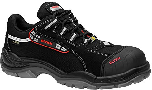 ELTEN Sicherheitsschuhe SENEX Pro GTX ESD S3, Damen und Herren, Textil, Kunststoffkappe (leichter als Stahlkappe), leicht, sportlich, Schwarz/Rot, Größe: 37 | Sicherheitsschuhe für Damen & Herren, GORE-TEX, Kunststoffkappe, leicht, atmungsaktiv, Gr. 37