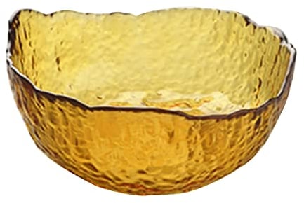 Soulnioi Fruit and Snack Bowl - Crystal Glass Dessert Bowl for Wedding, Party, Home Office - 20cm, Yellow