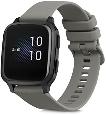 kwmobile Cinturino TPU Silicone con Fibbia Compatibile con Garmin Venu Sq Music/Sq Cinturino - Cinturini 14-22 cm grigio