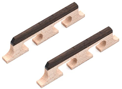 TUOREN Banjo-Brücke, 4-saitig, Ebenholz, Ahorn, Banjo, Banjolele, Teile, Zubehör, 2 Stück