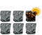 7 O'CLOCK Gläser 6er Set | Design Vintage Diamond Black Glass Alaska | Trinkgläser Eiskaffeegläser Cocktailgläser Longdrinkgläser Wasser Tee Kaffee Saft | langlebig | 200ml