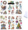 6 Blatt Weihnachten Aufkleber Rub On Transfer Aufkleber Vintage Weihnachtsbaum Schneemann Gnome Schneeflocke Ästhetische Dekoration Transparente Weihnachten Sticker für Möbel Scrapbook Fenster