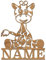 codiarts. Namensschild, Wandbild, Kinderzimmer, Kindertür, personalisierbar mit Namen, selbstklebend (Giraffe)