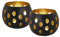 SILKMARKS® Elegante Teelichthalter im 2er-Set - Handgefertigte Dekoration in Schwarz und Gold - Atmosphärisches Lichtspiel - Vielfältige Designs - Einzigartige Geschenkidee (Sphere)