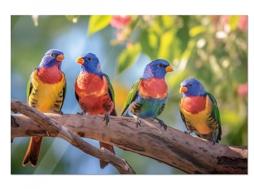 GRAZDesign Glasbild Papageien Tier in der Natur Afrika Wandbild aus Glas für Wohnzimmer, Küche, Flur oder Büro - 60x40cm