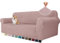 YSTELLAA Stretch Sofa Überzug 3 Sitzer, Sofaschoner rutschfest Mit Armlehne, Universal Jacquard Sofabezug, Dicke Sofabezug Für Hunde Katzen Und Haustiere, Waschbare Sofa Cover, Grau Rosa