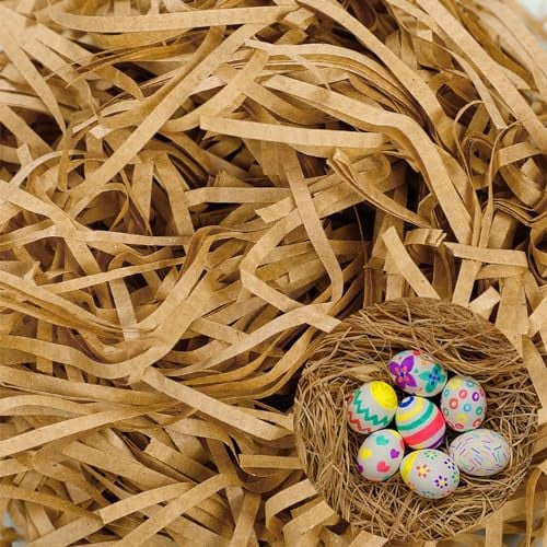 Füllmaterial Geschenk,Darryy 200g Ostergras Papier,Geschreddertes Seidenpapier Kamel,Ostergras Dekogras,Füllmaterial Osterkorb,für Geschenkbox(Kamel)