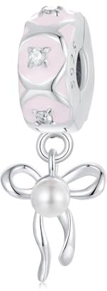 Ballett-Band-Stopper-Perlen-Charm aus 925er-Sterlingsilber, passend für Pandora-Armband-Halskette, SCC2763