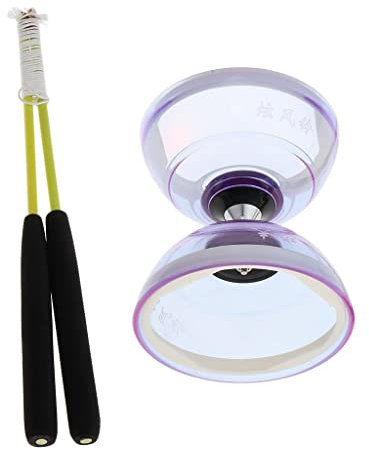 Luwecf Diabolo à Trois Roulements avec Bâtons et Corde pour Enfants, Violet