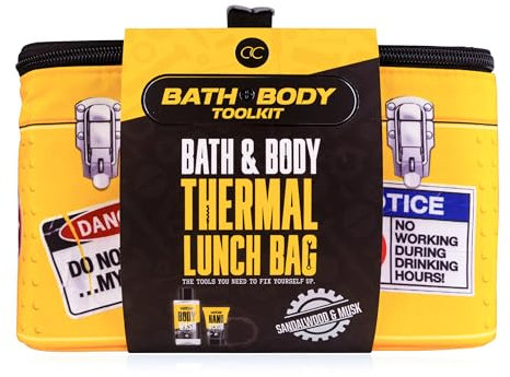 Accentra Geschenkset für Männer BATH + BODY TOOLKIT in Kühltasche im Werkzeugkoffer Design, 200ml Duschgel, 50ml Hand Scrub und Netzschwamm, Pflegeset für Herren, Geschenk zum Vatertag oder Geburtstag