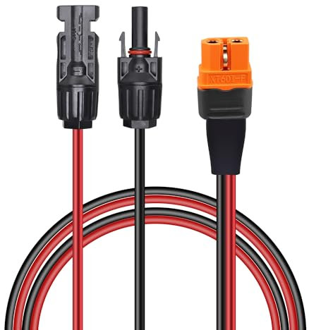 GELRHONR Solar Stecker auf XT60i Solarladekabel, 12AWG Solar auf XT60i-F Verlängerungskabel für Solarpanel RV Tragbares Kraftwerk Solargenerator (1M/3.3Ft)