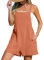 CUPSHE Tuta da donna in cotone salopette corta con scollo rotondo senza maniche generale casual gamba dritta vestito pagliaccetto tutina, Arancione, L