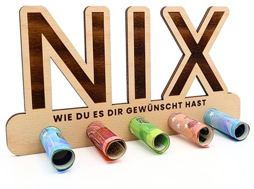 ZUKLA kleine Verpackung für Geldgeschenke - Nix Geschenk - Geldgeschenk Verpackung Holz - Handmade - Geschenkgutschein