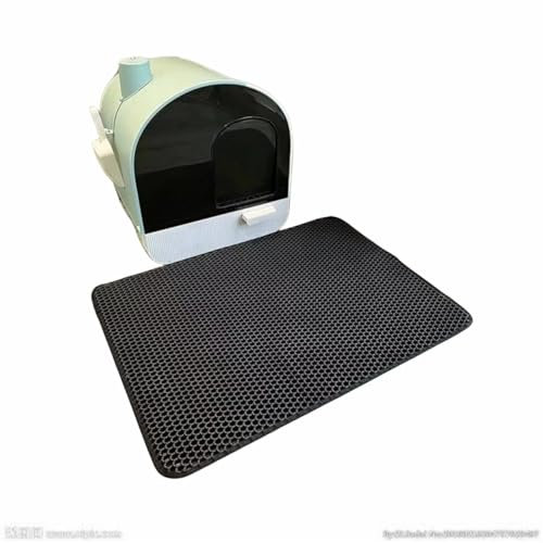 Tapis Pour LitièRe De Chat Tapis De LitièRe Pour Chat ImperméAble Et Facile à Nettoyer Capture Efficace De La LitièRe En Design Nid D'Abeille PréFéRé Par Les Amoureux Des Chats (30x30 cm,Noir)
