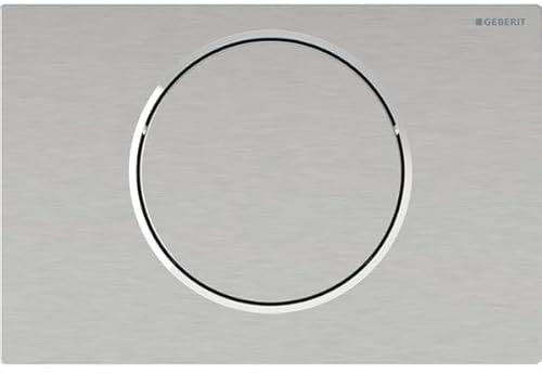 Geberit Sigma10 WC-Steuerung mit elektr. Spülauslösung, Funk, Batteriebetrieb, 1-Mengen-Spülung, 115.869.SN.6, Farbe: Edelstahl Gebürstet