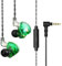 AK6 Pro Cuffia cablata da 3,5 mm con microfono. Auricolari da monitor in-ear per sport e lavoro. Cavo staccabile per computer, tablet, PC IEM (Intra-Ear Monitors) da gioco (verde, Senza microfono)