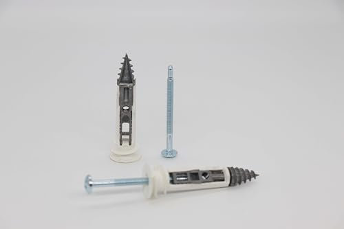 Best Heavy Duty Self Drilling Gypsum Panel Toggle Bolt Durable Zinc Anchor for Hanging Cabinet TV Wall Mount Ceiling Lamp & More, Zero Failure, 12PCS in Blister