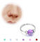 BodyBonita Opal Dünne Nasenringe Creolen – 20G 316L Chirurgenstahl Nasenpiercing Schmuck Lila Opal 7mm Silber