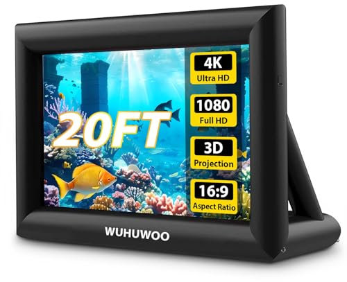 Inflatable Movie Screen Outdoor, 20FT Blow Up Projector Screen for Outside with Air Blower and Carry Bag, Support Front & Rear Projection Easy Set Up for Backyard Movie Night Pool Party