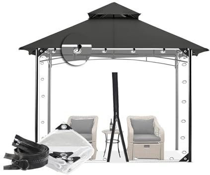 CghhDY Transparente Plane Outdoor Vorhang mit ÖSen 0.35mm Wasserdicht Durchsichtige Tarp für Pavillon, Balkon, Anpassbar(1.6x1.6m)