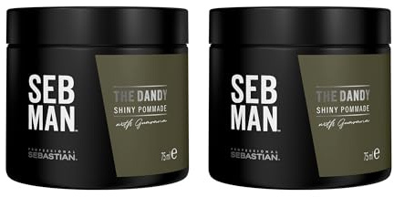SEB MAN THE DANDY – Pomade mit leichtem Halt und Glanz-Finish – Styling Creme für lebendige Styles – mit anregendem Duft von Bergamotte und rosa Pfeffer – 2er Pack (je 75 ml)