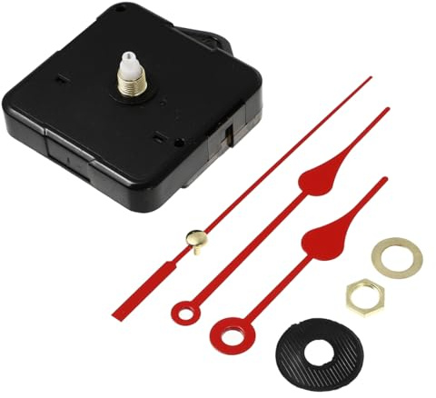 HOMSFOU Mécanisme Horloge Silencieux Quartz DIY Aiguilles Rouges Mouvement Montre sans Pile Accessoires pour Pendule Murale