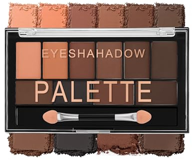 Erinde Palette Ombretti 10 Colori, Palette Eyeshadow Opaca e Shimmer, Alta Pigmentazione e Lunga Tenuta, Con Pennello Ombretti, Facile da Sfumare, Palette Trucco Occhi #04