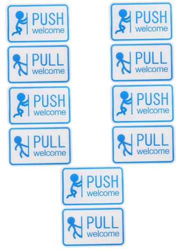 HOMSFOU 5 Juegos Señalización Acrílica de Puerta Indicador de Tirar y Empujar Carteles para Tiendas y Oficinas Práctico y Visible
