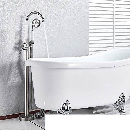 Robinet de baignoire en nickel brossé, mitigeur de baignoire à fixation au sol, mitigeur de baignoire, bec pivotant, baignoire-douche sur pied, nickel brossé B tc