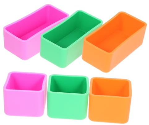 DIYEAH 6 Stück Silikon Bento Kasten mit 2-fach Trennwänden Leicht und Kompakt Mikrowellengeeignet als Tragbare Lebensmittelbox für Mittagessen Unterwegs