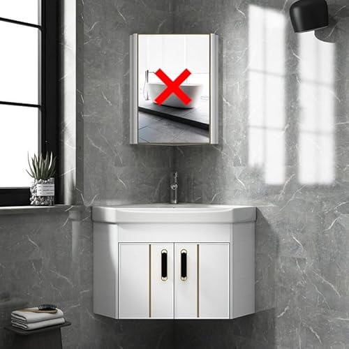 Bathroom Corner Sink, Compact Freestanding Vanity Unit, Ceramic Laundry Tub Combo, Triangular Wall Hung Wash Basin for Toilets