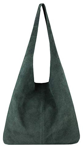 ITALYSHOP24 Made in Italy Damen echt Leder Tasche Rindsleder Shopper Schultertasche Umhängetasche Handtasche Beuteltasche Hobo Bag Ledertasche Reisetasche Sport Arbeit Urlaub Daily Bag groß Freizeit