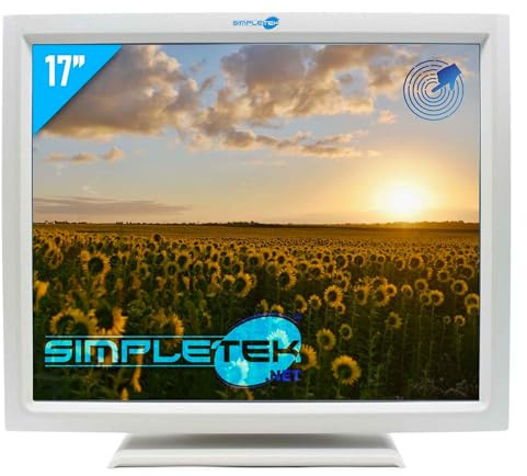 SIMPLETEK - Monitor con Touchscreen Resistivo da 17 5:4 | RS-232 VGA | Altoparlanti incorporati - Montaggio a muro | Con Base (Ricondizionato)