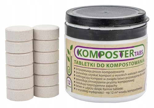 Komposter Tabs – Kompostbeschleuniger Tabletten mit Bakterien & Enzymen, 12 Stück für bis zu 12 m³, Geruchsreduzierung & schneller Humusaufbau