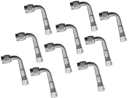 SynapSYA Valve Extenders 10pcs Silver 90 Degrees Angle Tire Valve Extender Extension Adapter for Car Truck Campers Trailer RVs