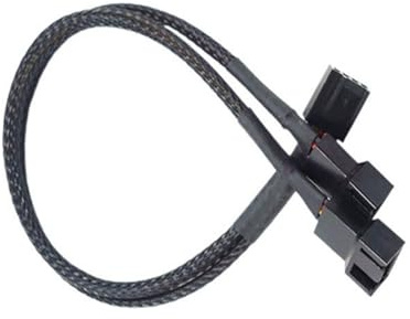 NRVTRE Cavo di prolunga per ventola della scheda madre a 4 pin con splitter 1-3 vie nero intrecciato adattatore di alimentazione splitter