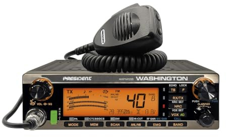President Washington 100W – Ricetrasmettitore CB/Radioamatore HF 10m/12m, AM/FM/USB/LSB, 100W PEP, Porta USB, VOX, SWR, Bluetooth Compatibile, Stazione Base