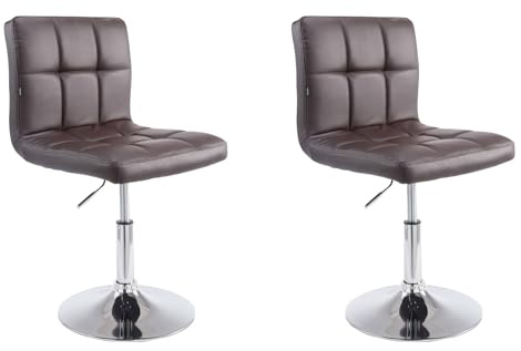 CLP 2er Set Lounger Palma V2 Mit Kunstlederbezug I 2 x Höhenverstellbarer Polsterstuhl Mit Rückenlehne | Farbe braun