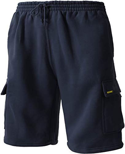 SITE KING Mens Cargo Jogging Bottom Work Shorts, Tracksuit Cargo Shorts | Comfortable tracksuit-material cargo work shorts with practical pockets for work, casual wear and leisure