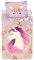 Einhorn Unicorn Wende Bettwäsche Kopfkissen Bettdecke für 135/140x200 cm rosa