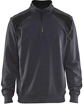 Blaklader 335311589699XXL Sweater mit Half-Zip 2-Farbig, Mittelgrau/Schwarz, Größe XXL