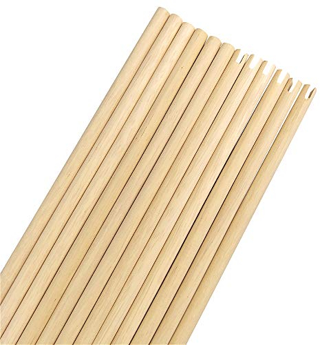 SHARROW Arbres de Flèche en Bois de Tir à l'arc Tiges de Flèches Faites à la Main 8mm/8.5mm/9mm Diamètre pour DIY Flèche de Arc Classique Traditionnel Arc Long (24pcs, 8mm Diamètre)