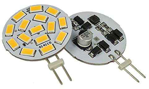 G4 LED 12V 24V Dimmbar, 3.5W 350 Lumen 15 SMD 5630 DC 10V-30V (2 STÜCKE, Neutralweiß 4500k)