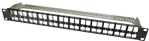 AIXONTEC 48 Port Patchfeld Patchpanel 19 Zoll 1 HE Rack Einbau 1 U für RJ45 Keystone Module Jack Cat.6 Cat.6A Cat 7 Schwarz Kabelmanagement Netzwerkkabel LAN Kabel
