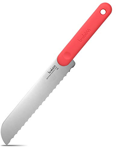 Trebonn - Brotmesser, gezacktes Brotmesser, japanische Edelstahlklinge 20 cm. Rutschfester Soft-Touch-Griff